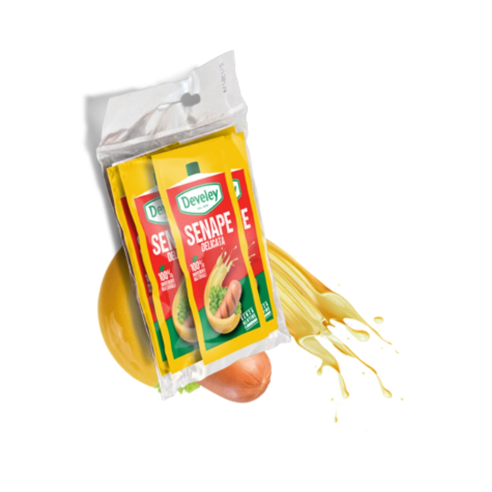 Develey senape delicata salsa per condimento box monodose bustine 100x15 ml