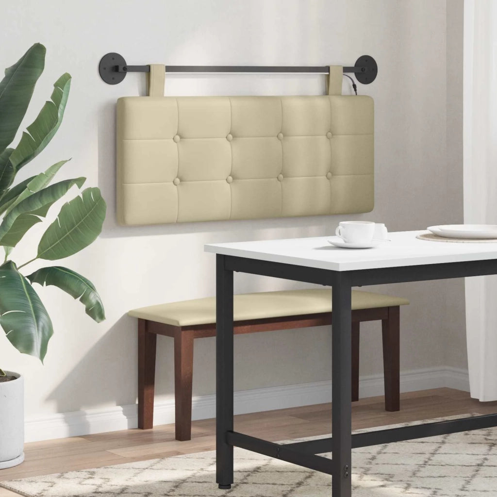 Testiera | Testata sospesa Con luce LED Crema Similpelle