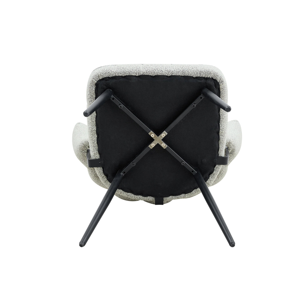 SEDIA Da pranzo Set da 2 pezzi 80 cm Tessuto grigio chiaro e metallo nero