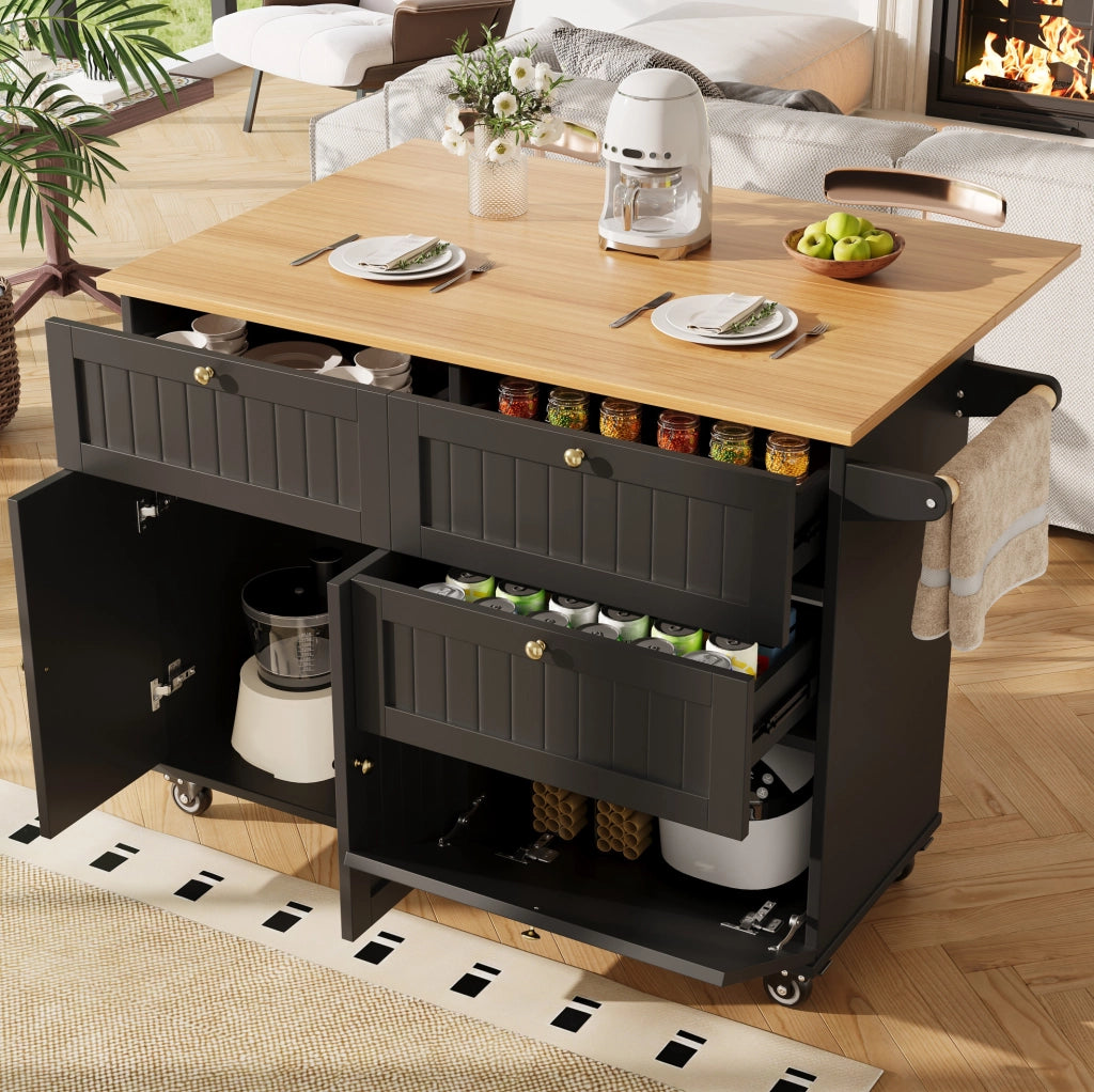 CARRELLO CUCINA 133x37,3x88 cm MDF Nero
