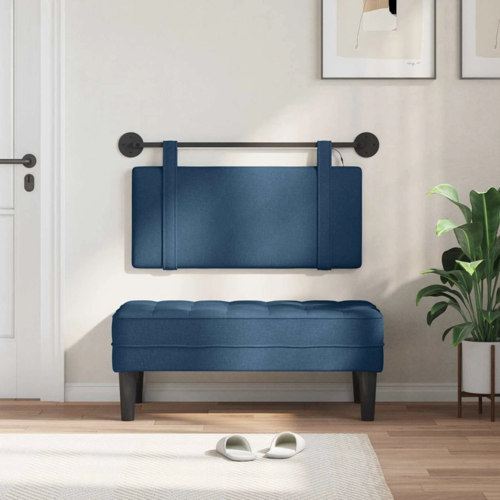 Testiera | Testata sospesa Con luce LED Blu Tessuto