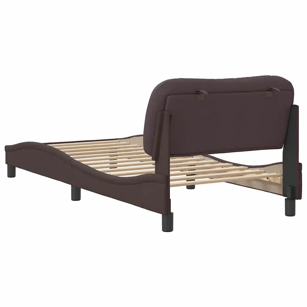 Giroletto senza Materasso Hvar Marrone Scuro 90x190 cm Tessuto 3207740