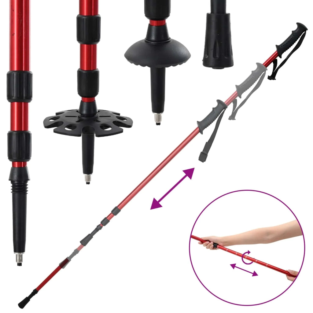 Racchette da neve 3 in 1 con bastoni da trekking Rosso e Nero CFW4271803