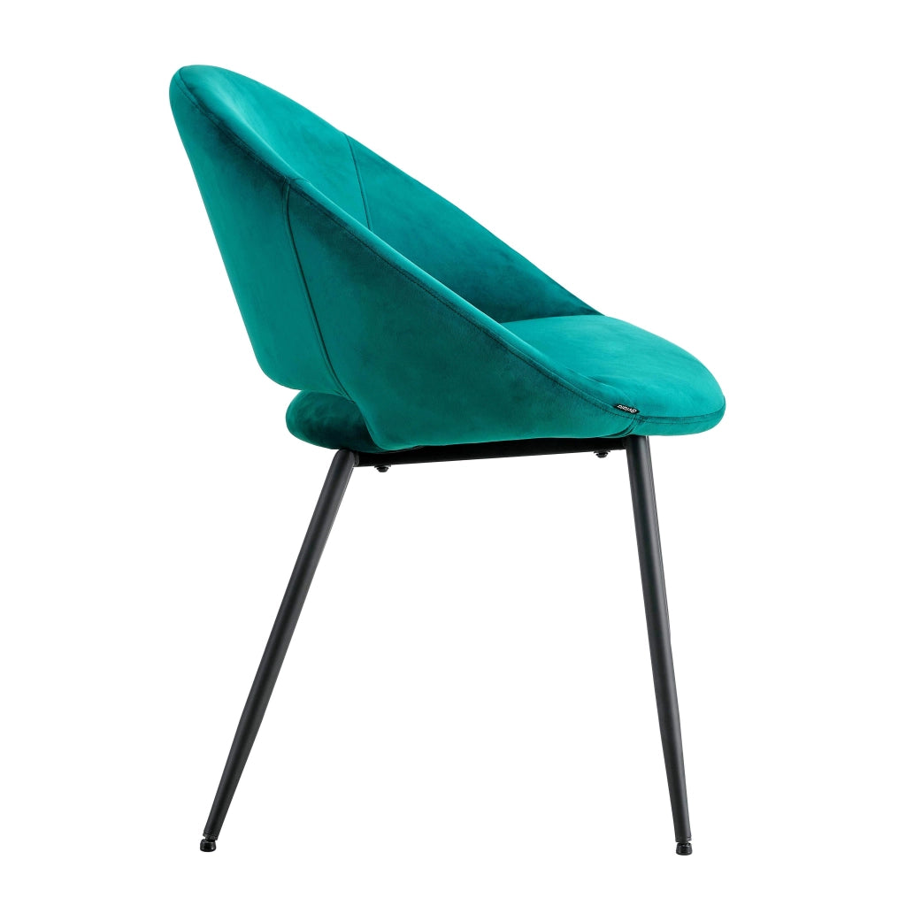 Oviala - Set di 2 sedie in acciaio e velluto blu