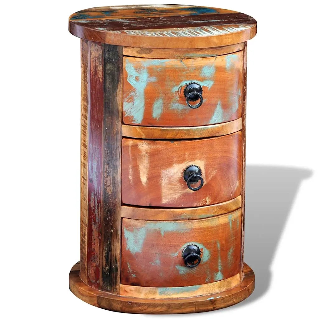 Armoire avec 3 tiroirs Bois de récupération massif