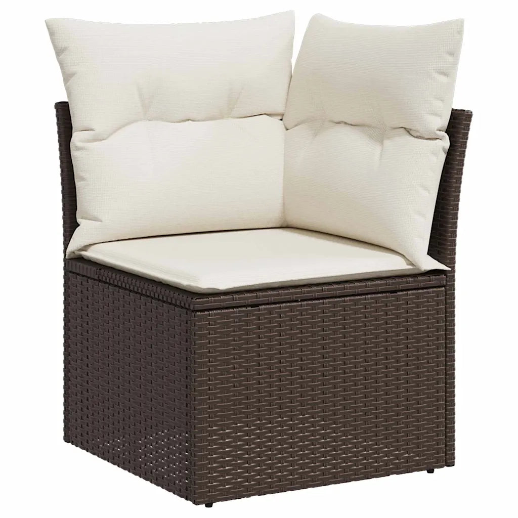 Set Divano da Giardino con cuscino 6 pcs Marrone e crema 3349004
