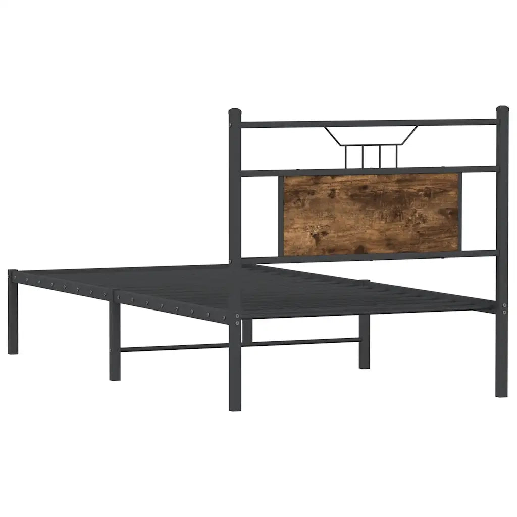Giroletto senza Materasso-Struttura Letto Rovere Fumo 80x200 cm in Truciolato 774519