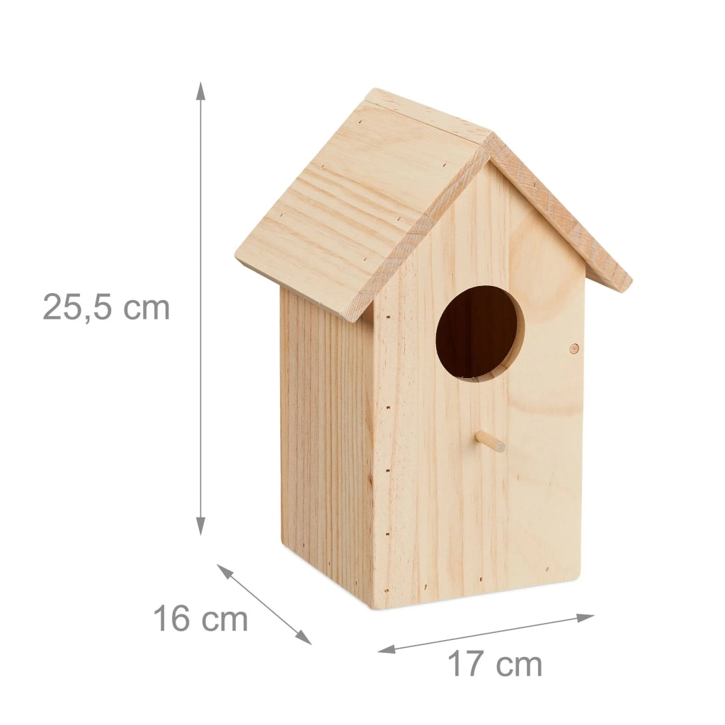 Nido per uccelli da esterno facile da pulire giardino balcone 30 x 20 x 20 cm in legno di pino naturale 13_0014335
