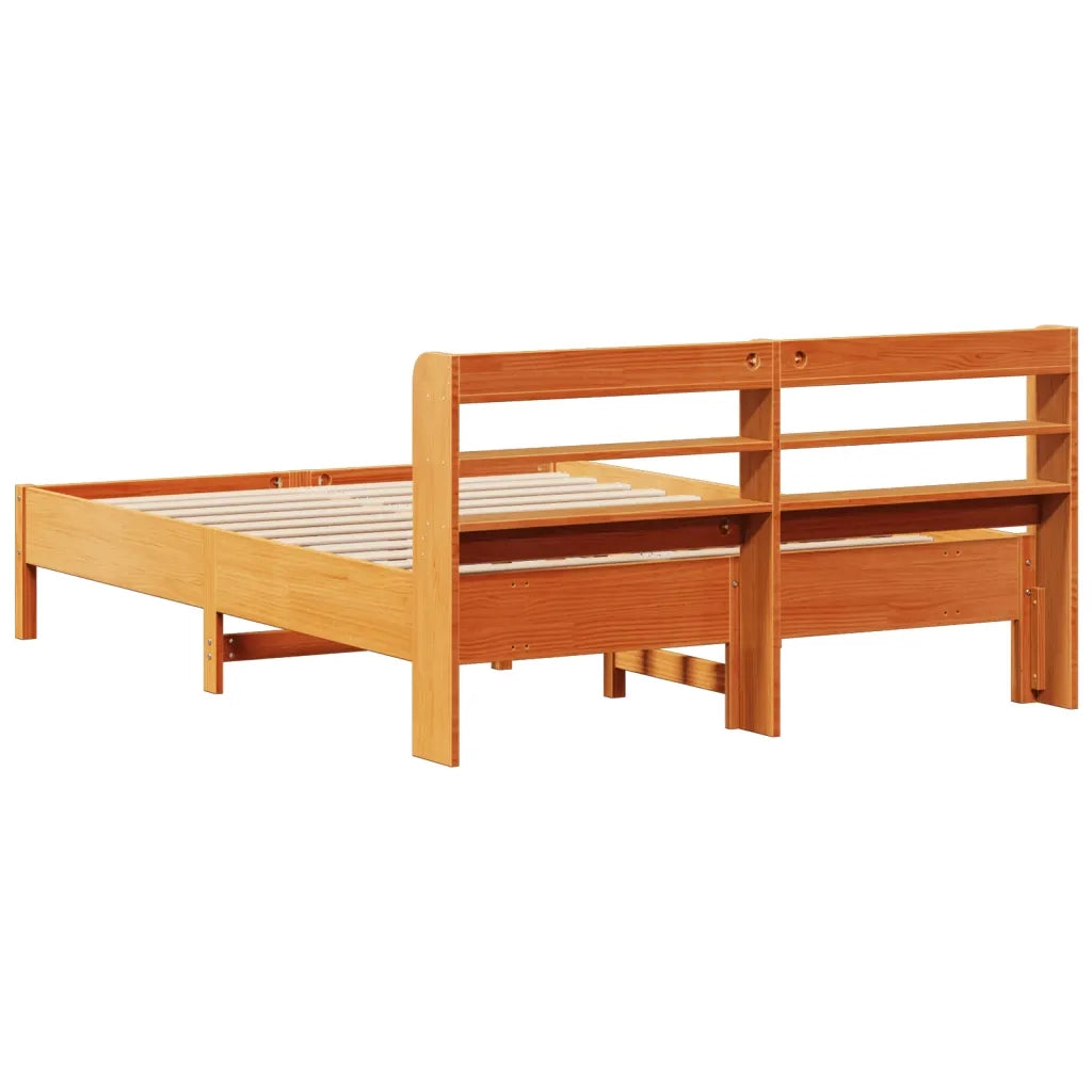Letto senza Materasso-Struttura Letto Marrone Cera 160x200 cm in Legno di Pino 740405