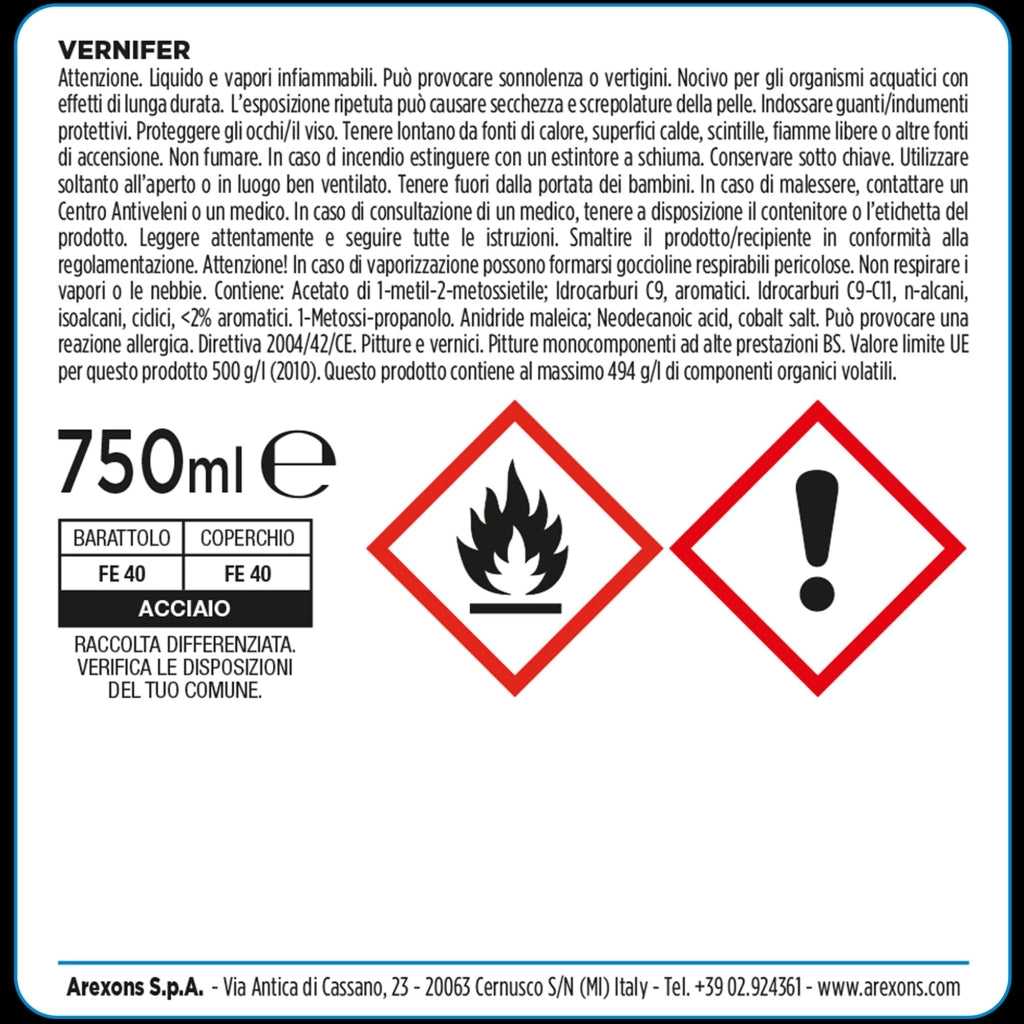 Smalto Antiruggine Antichizzato Vernifer 750 ml Arexons Antracite