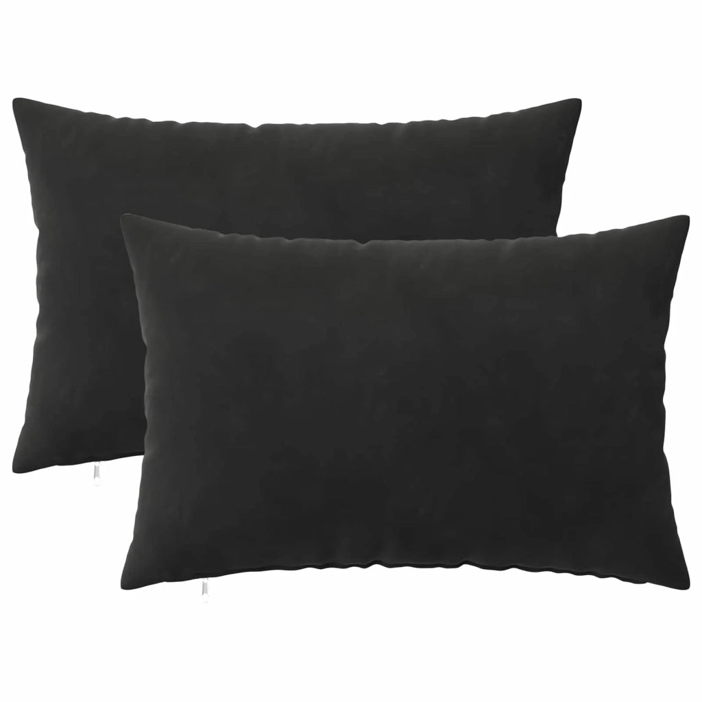 Cuscino con cuscino HEERLEN 2 pz Nero Velluto 927706