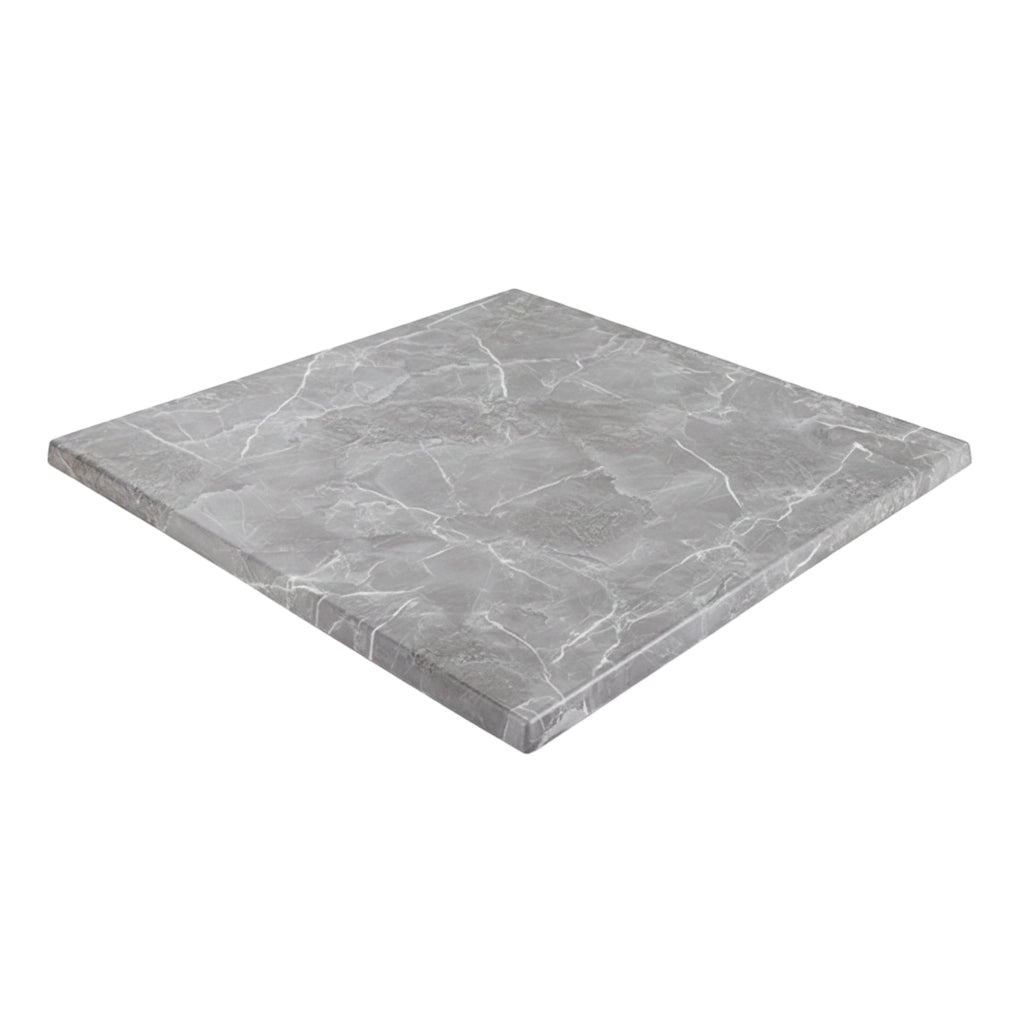 Oviala - Piano tavolo quadrato laminato 60 x 60 cm marmo grigio