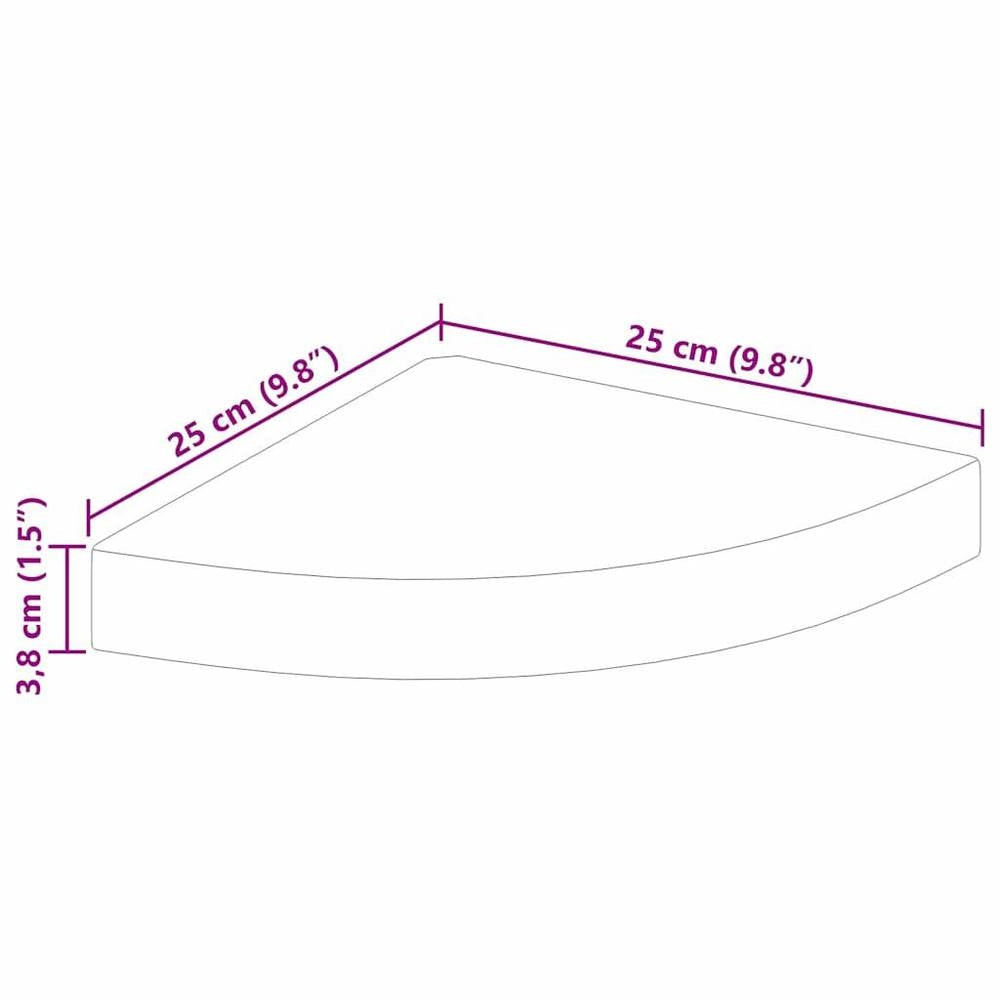 Corner Floating Shelves, 2 Pieces, White, 25x25x3.8 Cm, MDF