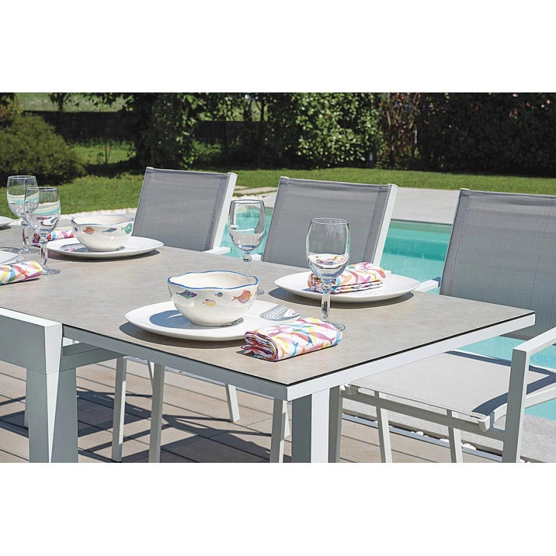 Sedia Zara Alluminio Bianco Text Grigio Chiaro Moia