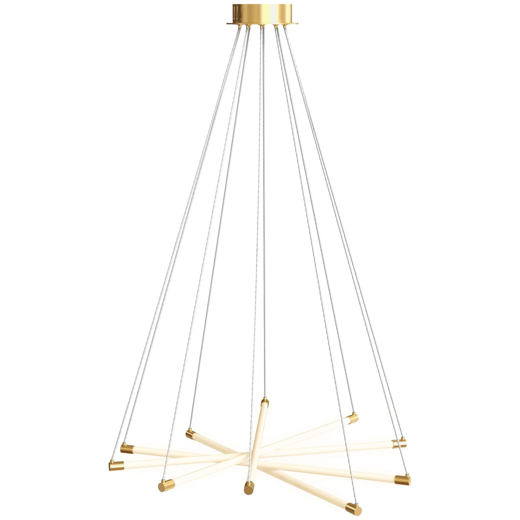 Lampada a sospensione LED 50W con 5 tubi regolabili ¨C Minimal ¨C Oro+Bianco