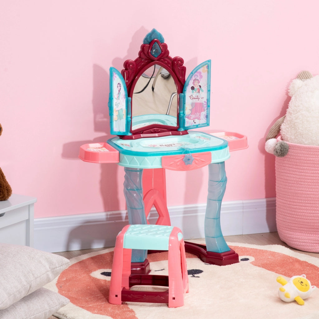 Tocador de Maquillaje con Specchio, Luce e Musica per Bambini ¨C zephmum ¨C 57x34x76 cm Multicolor