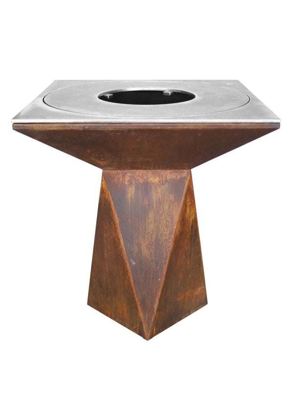 Braciere da giardino, Barbecue con copertura protettiva - G1 corten