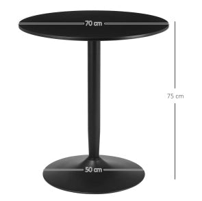 TAVOLO rotondo Ø70 x 75 cm nero in MDF e acciaio