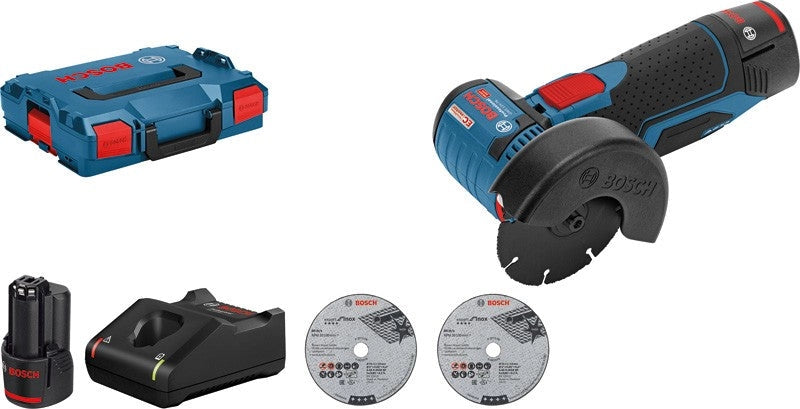Mini smerigliatrice Bosch a batteria 12V d.76mm completa di batterie GWS 12V-76