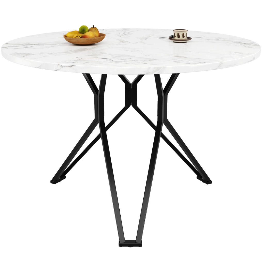 Set da pranzo rotondo con tavolo e 4 sedie