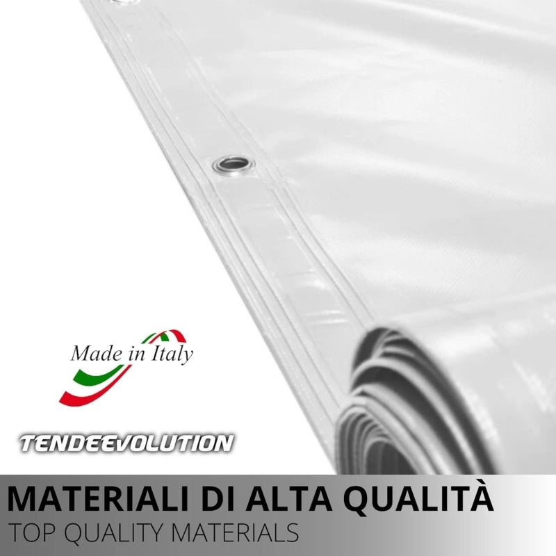 Telo PVC IGNIFUGO Impermeabile Blu | Telone Occhiellato Ogni 25CM 650g/mq | Copertura Esterna | 4x6m | Resistente Multiuso