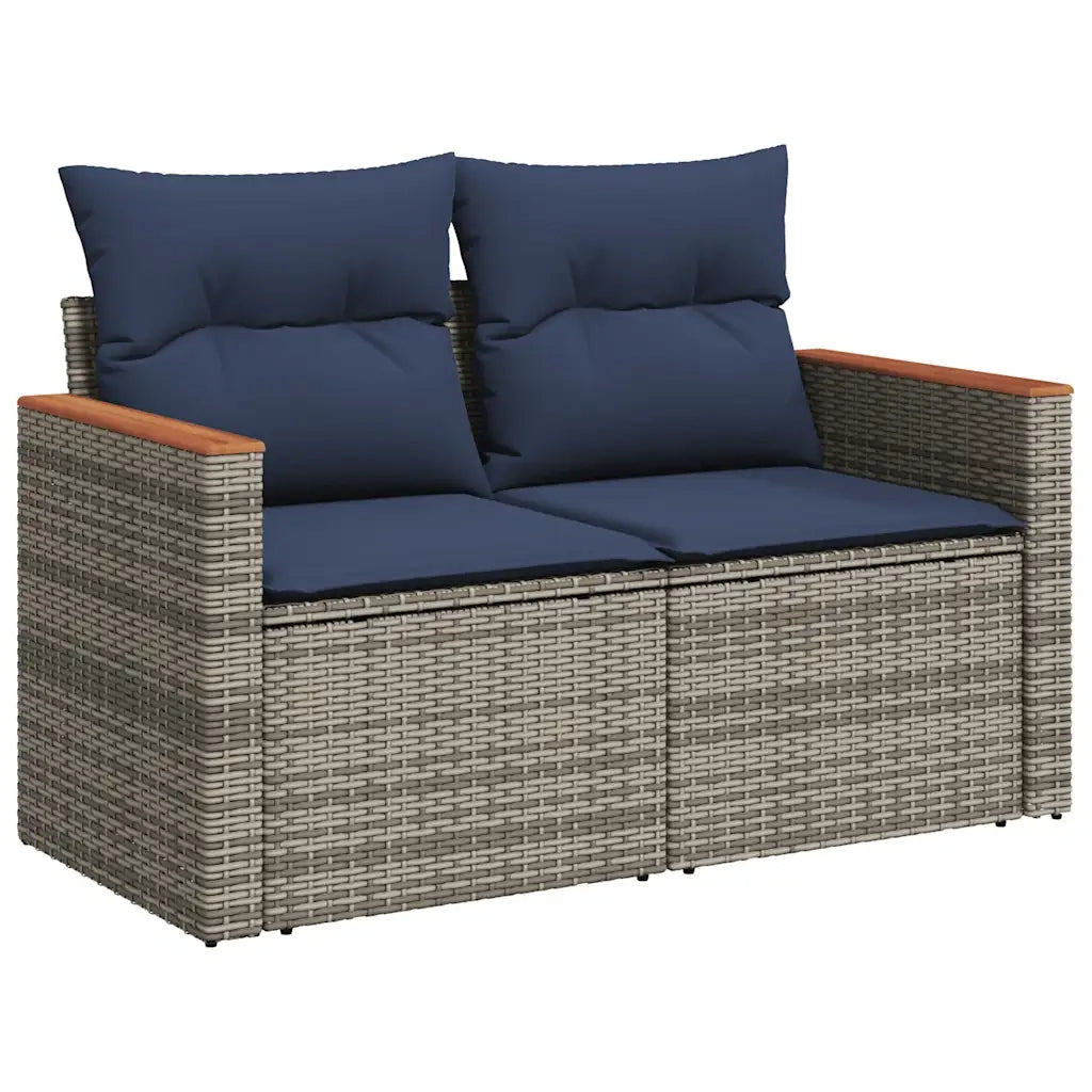 Set Divani da Giardino 13 pz con Cuscini Grigio in Polyrattan 3226593