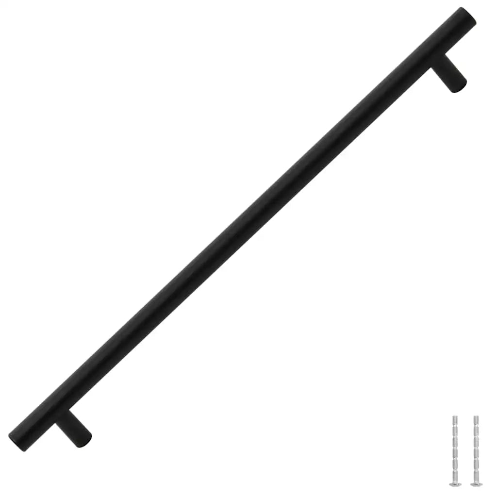Poignées d'armoire 5 pcs noir 320 mm acier inoxydable