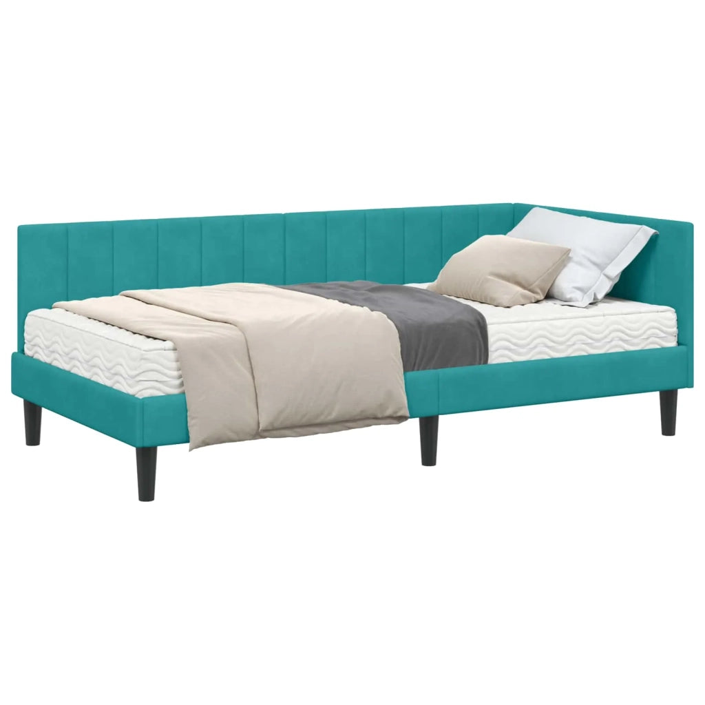 Struttura Letto Angolare con Materasso 2 pcs Turchese Velluto 3393906