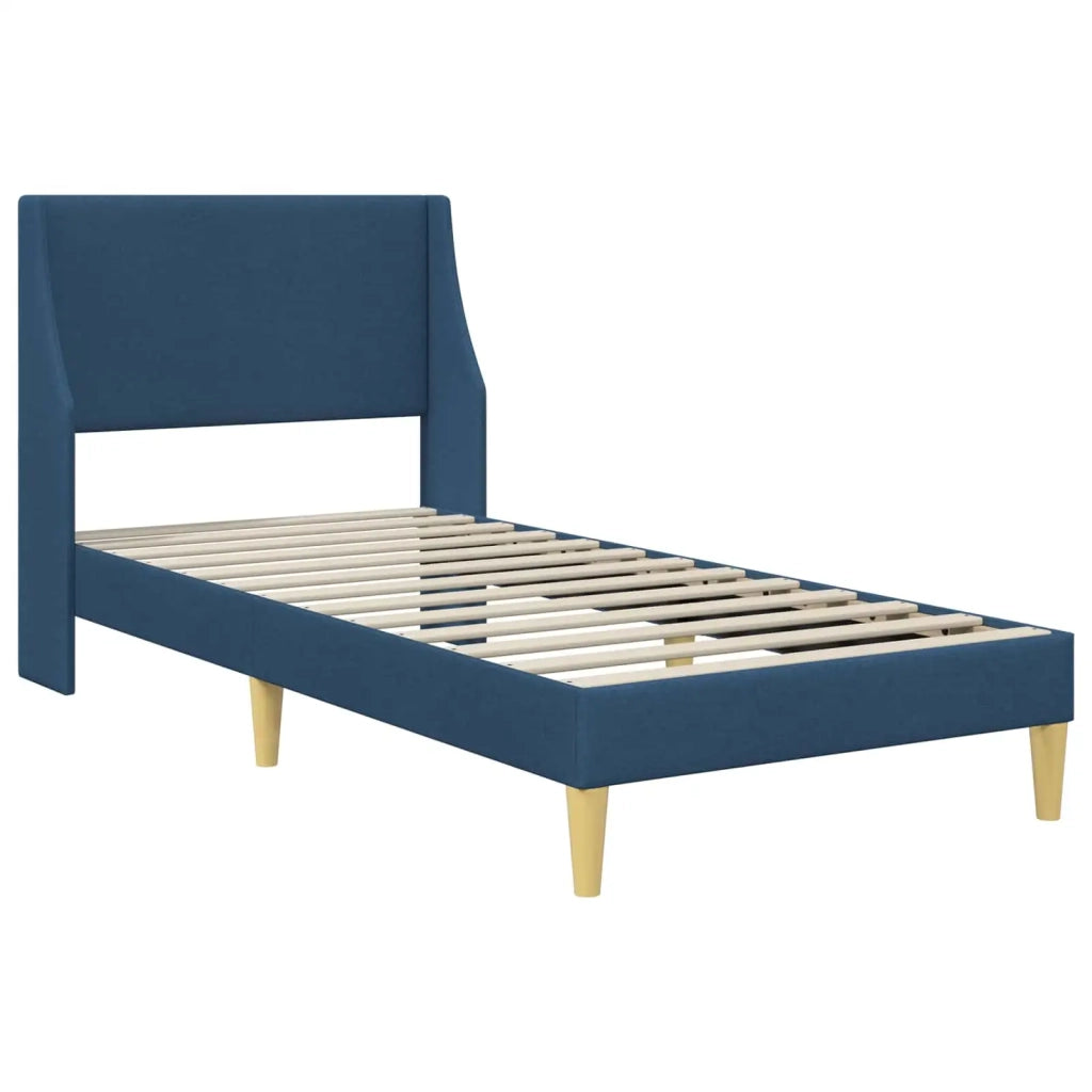 Letto singolo | Letto per adulti | Struttura del letto Tinta unita Blu 90 x 200 cm Tessuto