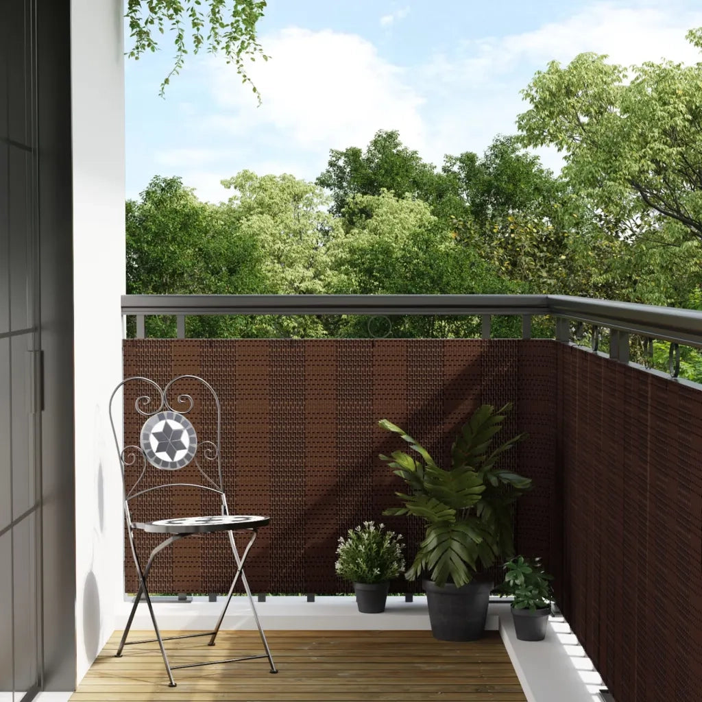 Schermo da balcone | Paravento da Balcone Marrone e Nero 600x90 cm in Polyrattan