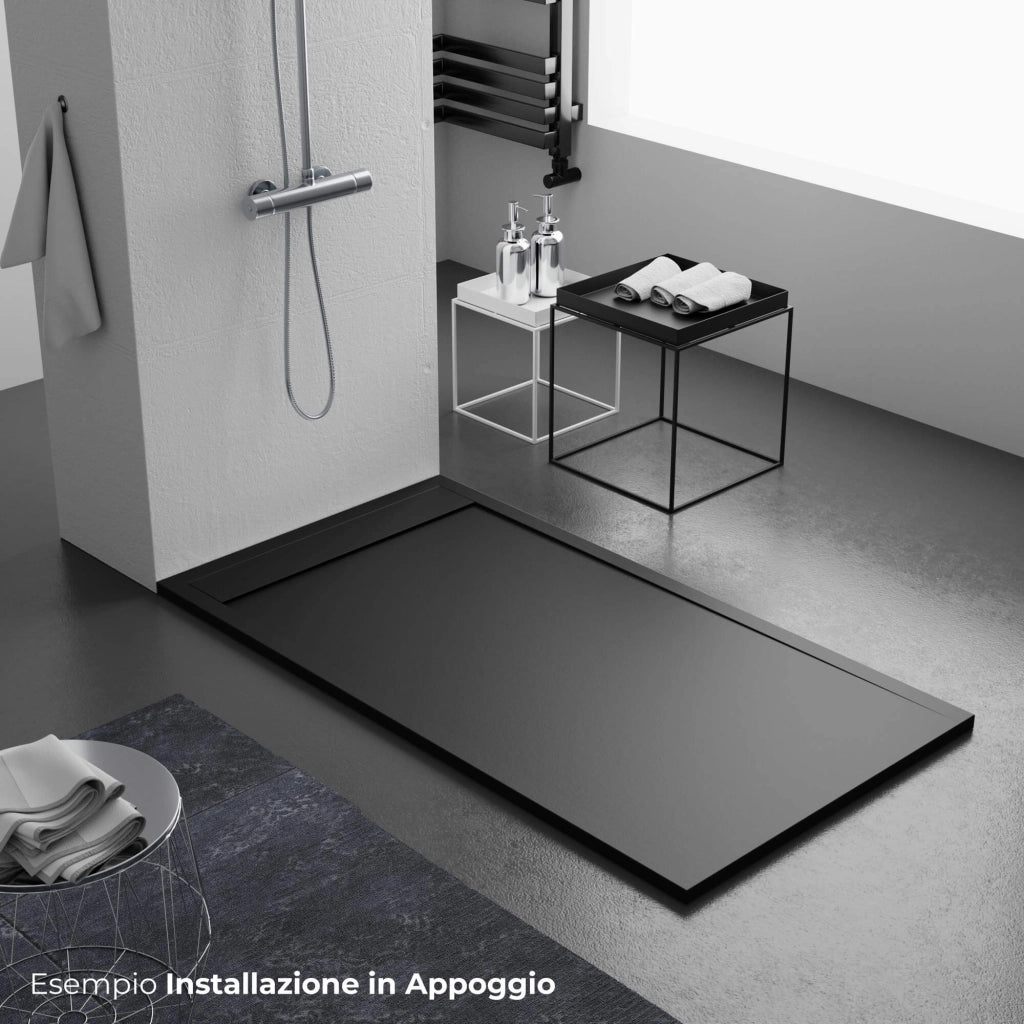 Piatto Doccia 70x170 cm in Pietra Bonussi Kamet Nero