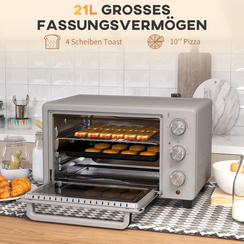 Mini forno elettrico 21L ¨C Xylo ¨C 3 modalit¨¤ cottura, 100-230¡ãC, acciaio inox