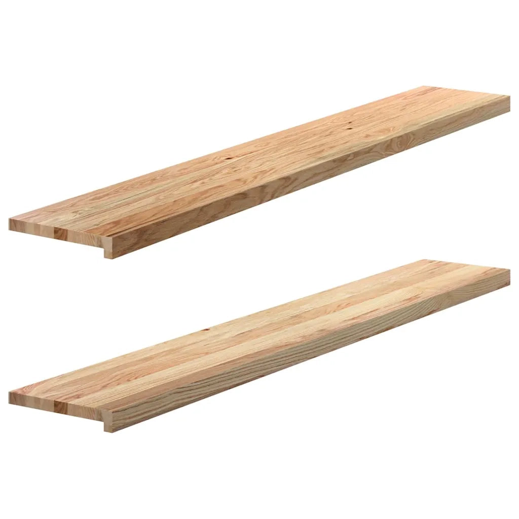 Davanzali 2 pz Non Trattati 160x25x2cm Legno Massello di Rovere 4009108