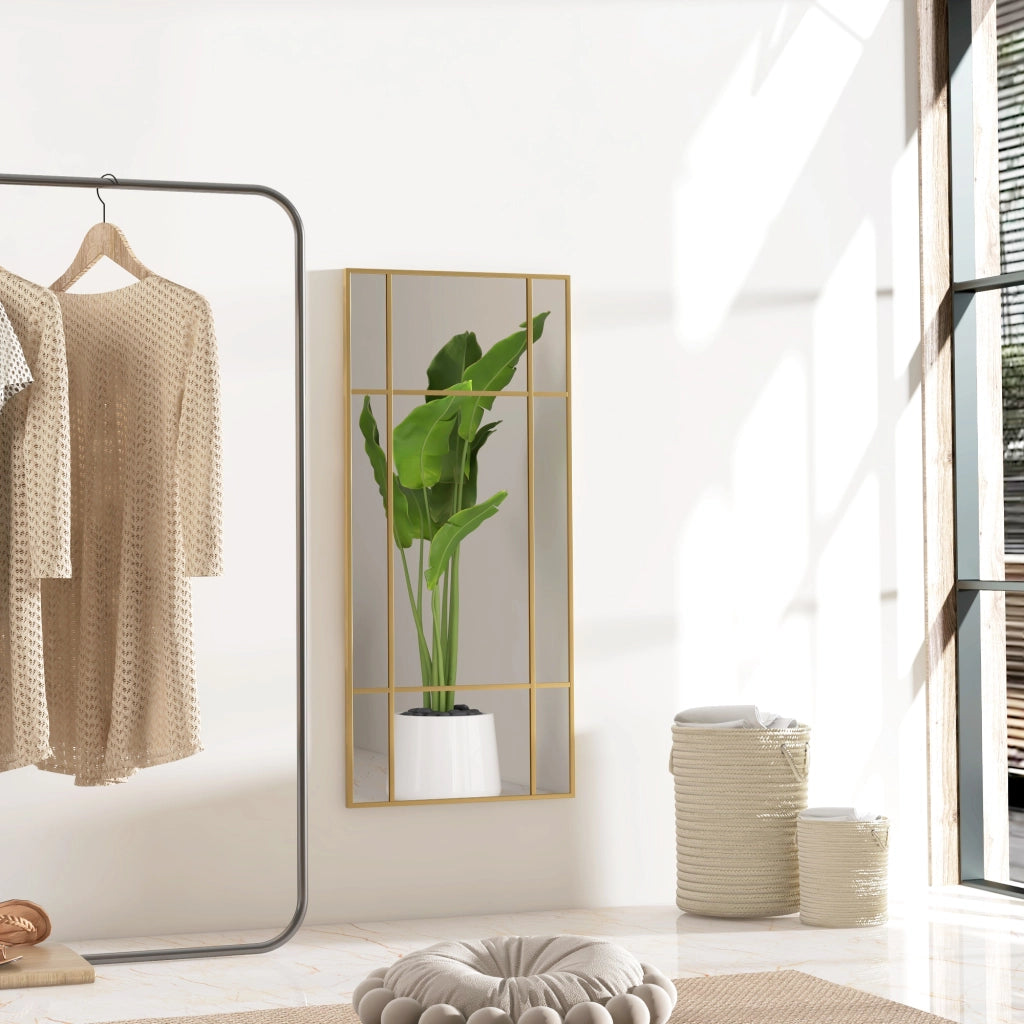 Specchio da Parete Finestra ¨C Minimal ¨C Oro 110x50cm