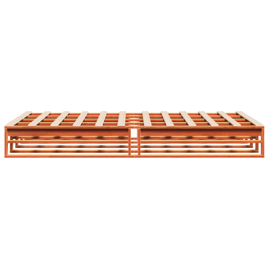 Letto senza Materasso-Struttura Letto Marrone Cera 135x190 cm in Legno di Pino 645632