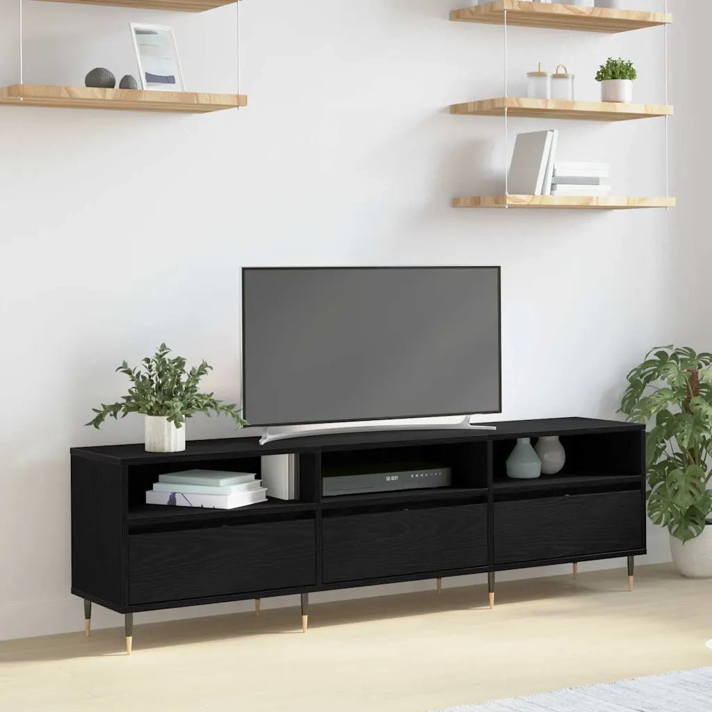 Mobile TV | Armadietto TV | Mobile Porta TV Rovere Nero 150 x 30 x 45 cm Legno multistrato