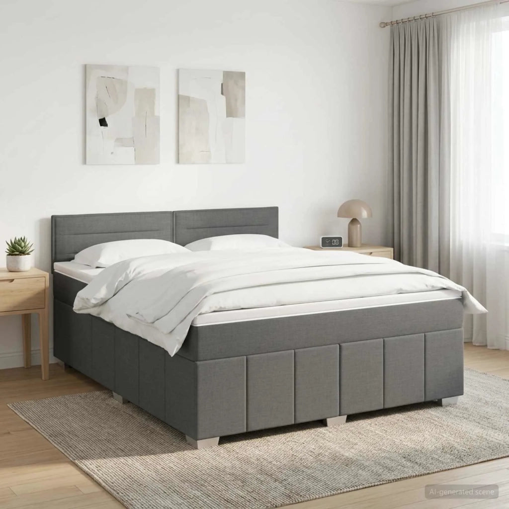 Letto box spring con materasso Grigio Scuro 180 x 200 cm 3452727