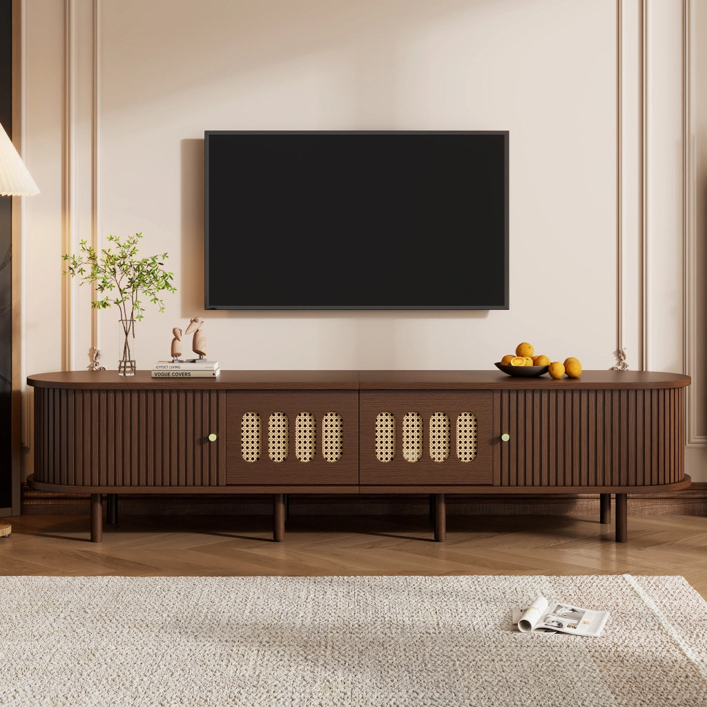 Mobile porta tv 180 cm noce scuro con due cassetti