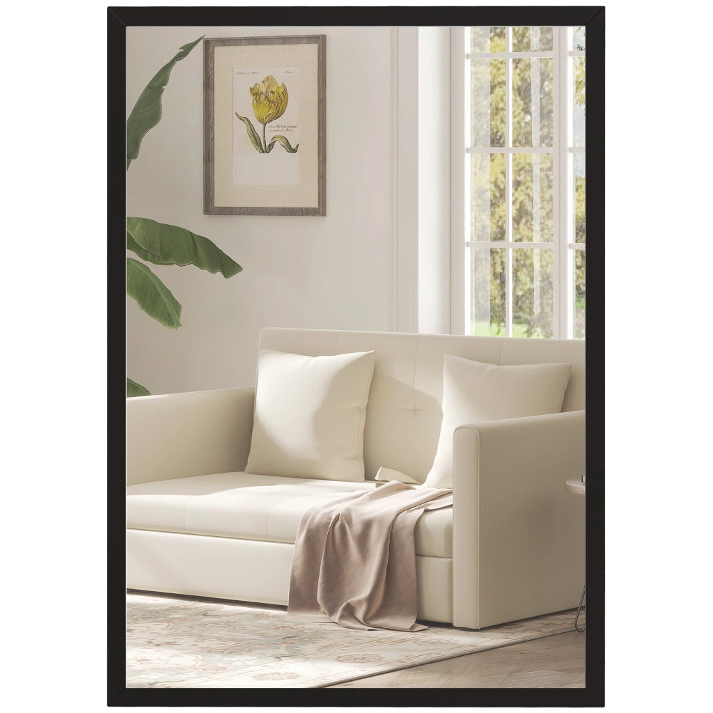 Specchio da Parete Rettangolare ¨C Xylo ¨C 50x70 cm Cornice Legno Nero