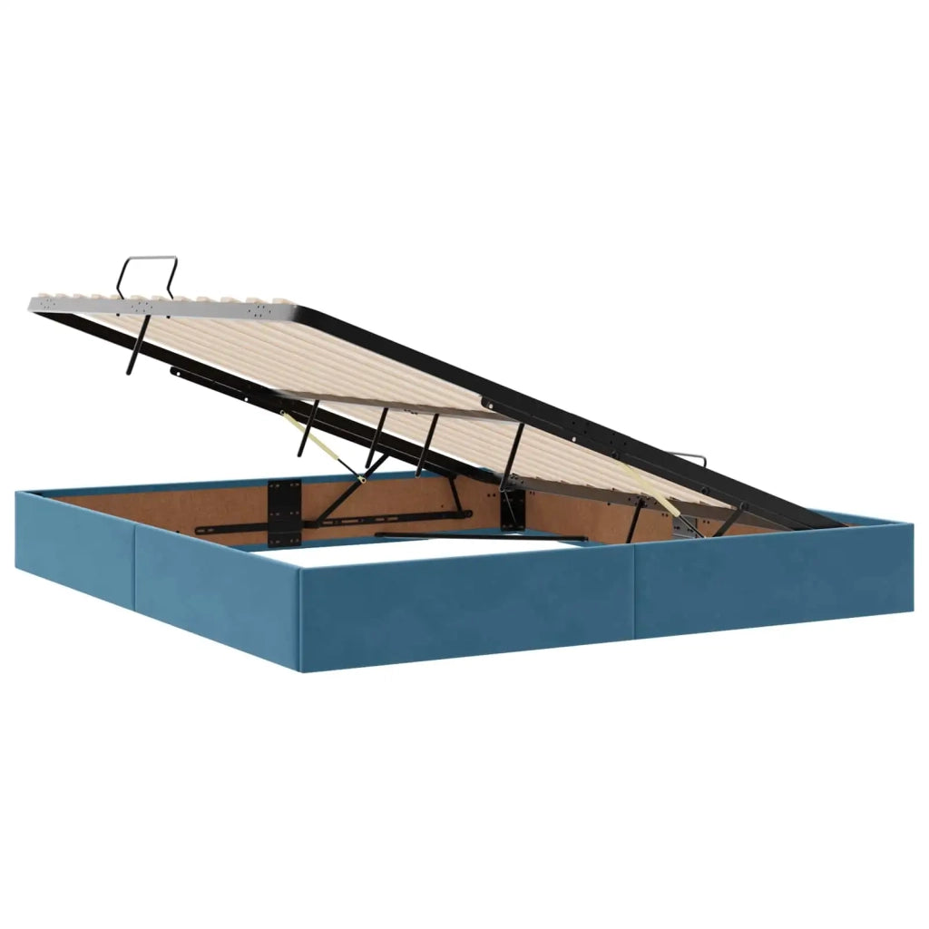 Letto con contenitore e materasso Blu Scuro 180 x 200 cm 3459649