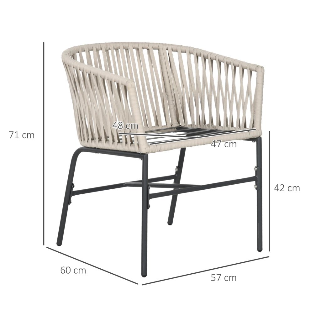 Sedie da giardino ¨C zephmum ¨C set 2 pezzi, metallo, beige