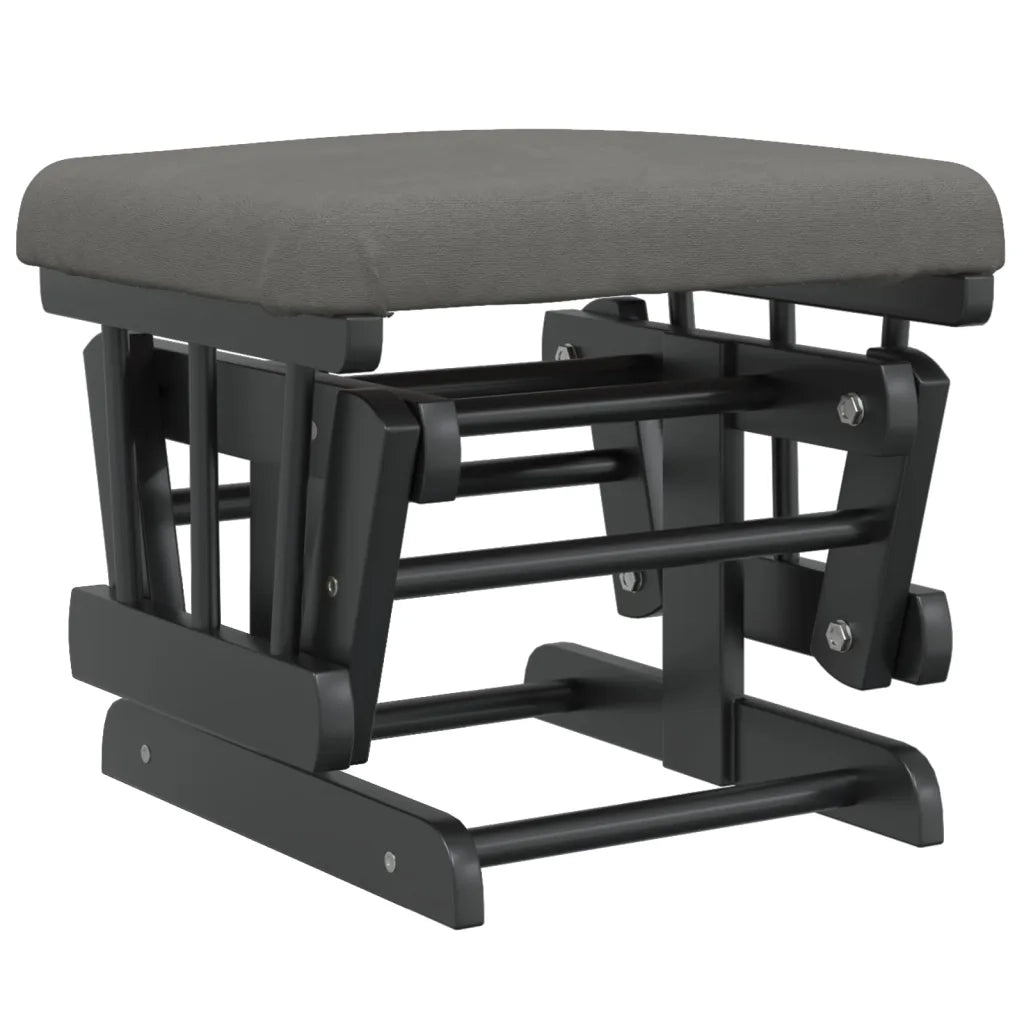 Poltrona Glider con Sgabello Grigio Scuro in Tessuto 351667