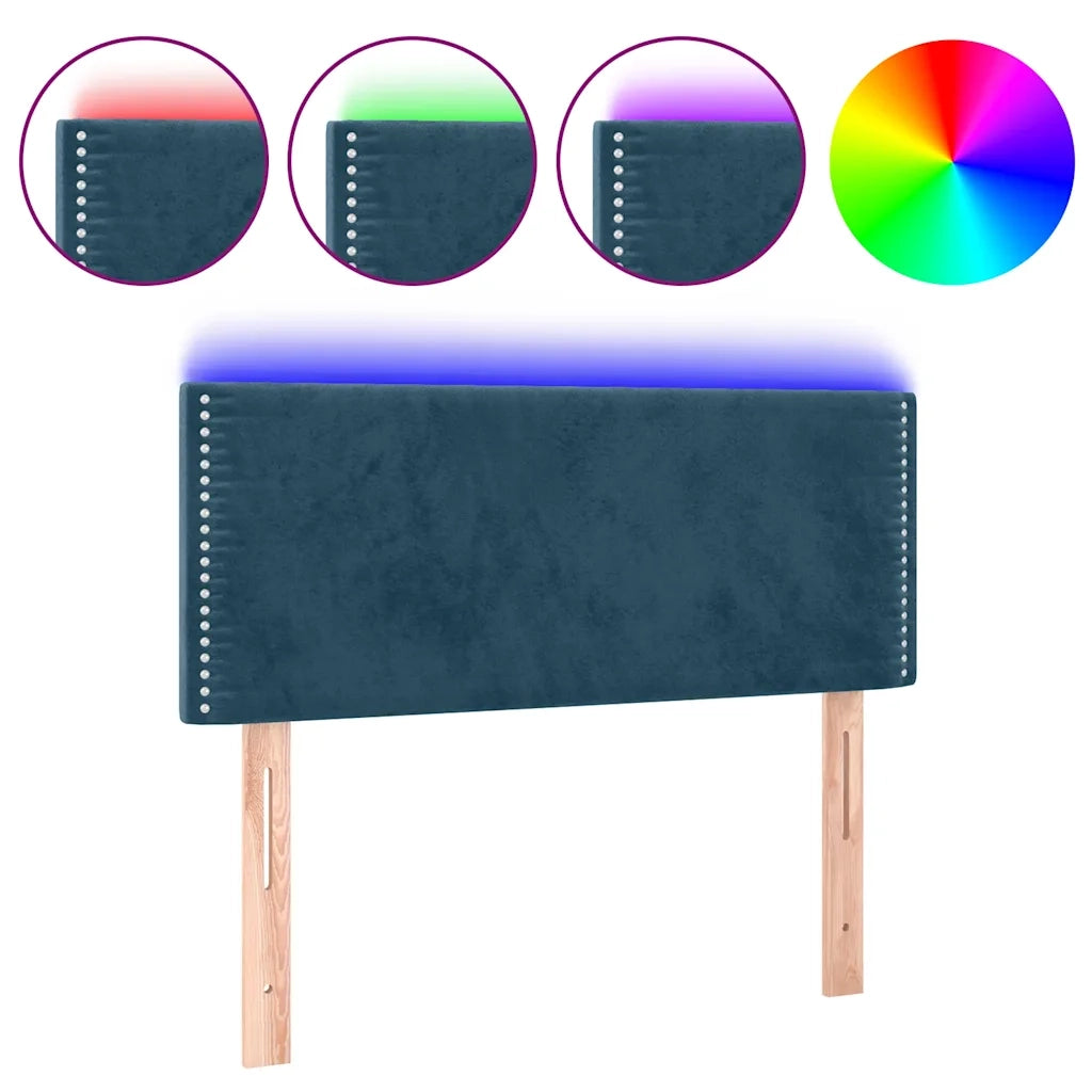 Testiera a LED Blu Scuro 100x5x78/88 cm in Velluto 3121518