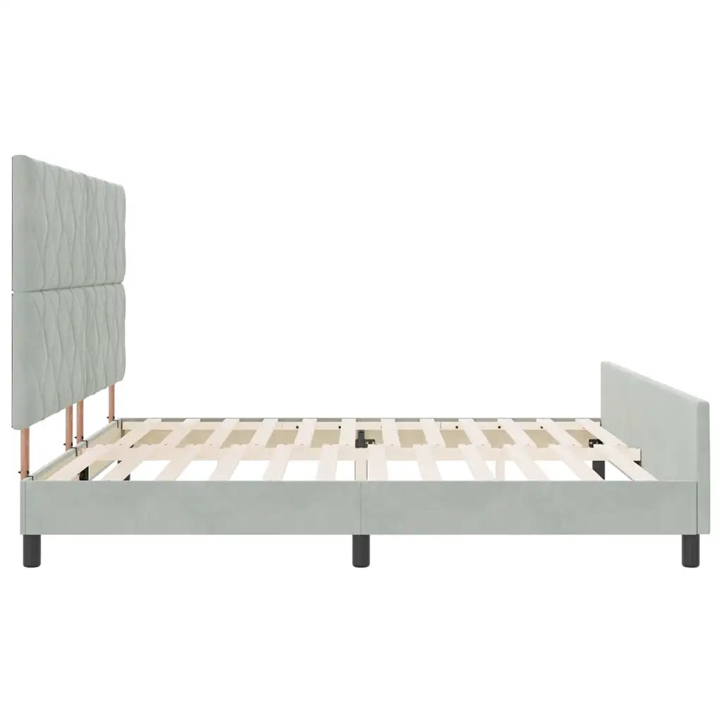 Letto a molle con testiera Grigio chiaro 200 x 200 cm Velluto 3345029
