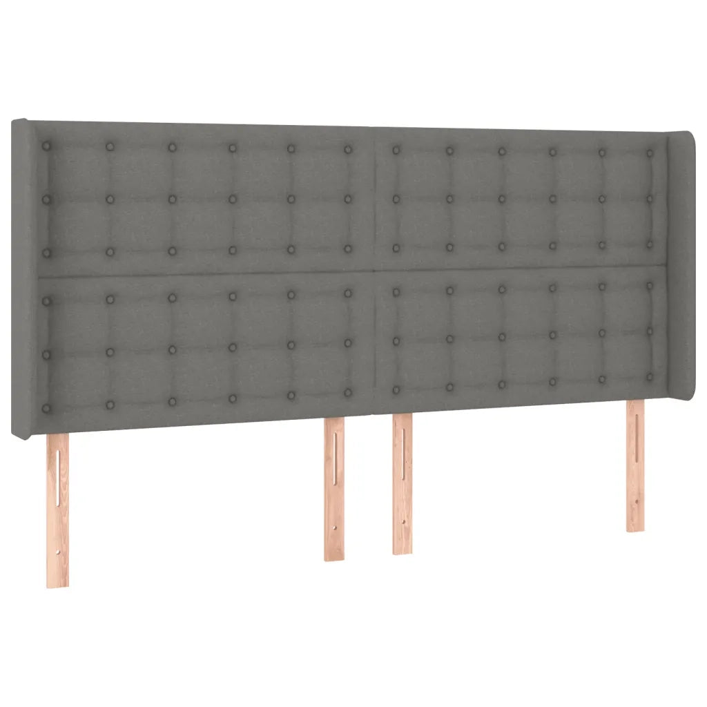 Testiera | Testata a LED GrigioScuro 203x16x118/128cm in Tessuto