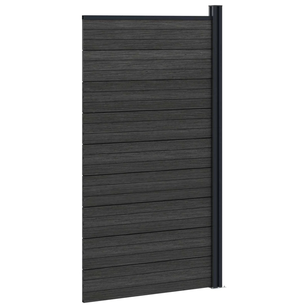 Pannello di Recinzione 95 x 186 cm WPC e Alluminio Nero 42039078