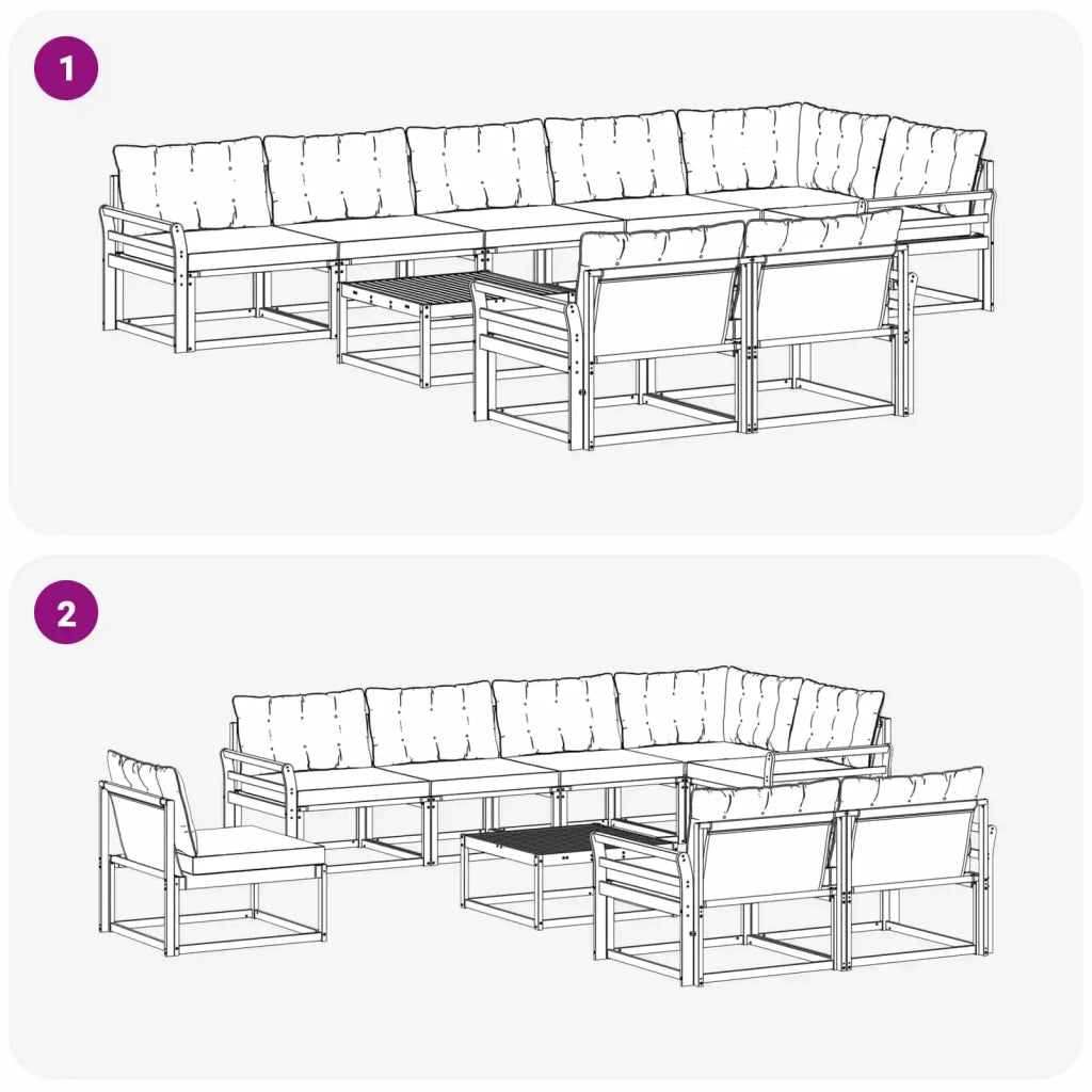 Set di divani da esterno 9 pz Bianco e Beige 3388831