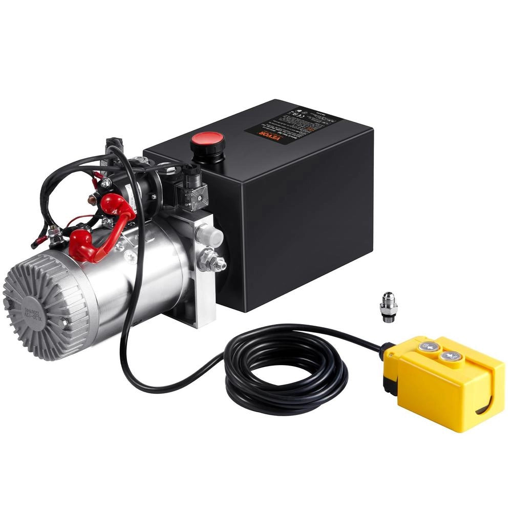 Hydraulic Pump, Hydraulic Power Unit 12V, Hydraulic Power Unit 1600W, Double-acting Hydraulic Pump, Hydraulic Power Pack, 2.5 Gal Tank Hand Pump Hydraulic Power Unit, For Elevators, Forklifts, Etc.
