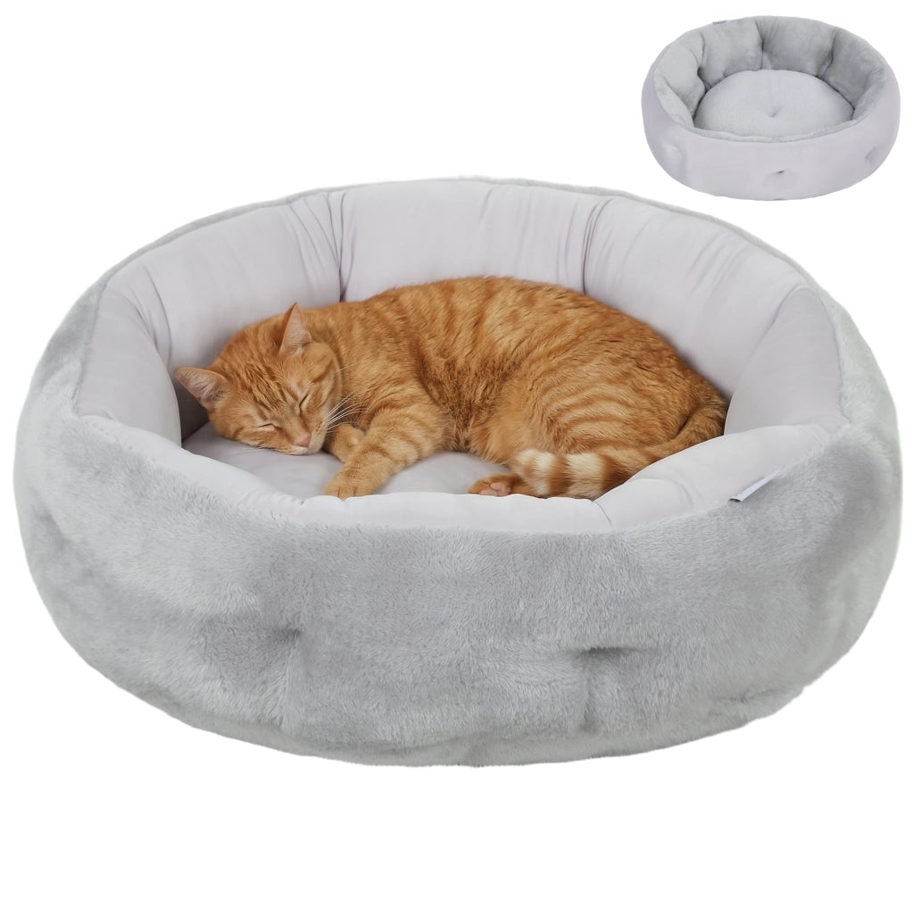 Letto Reversibile per Gatti e Cani di Piccola Taglia, Cuccia da Interno con Cuscino per Tutte le Stagioni, Morbida e Pratica