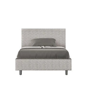 Letto una piazza e mezza con rete imbottito 120x190 tessuto Aragona 1 bianco Adele